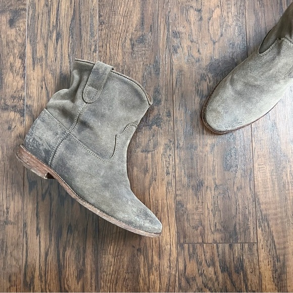 ISABEL MARANT • Crisi Boot suede ankle bootie western distressed slouchy boho - Picture 8 of 14